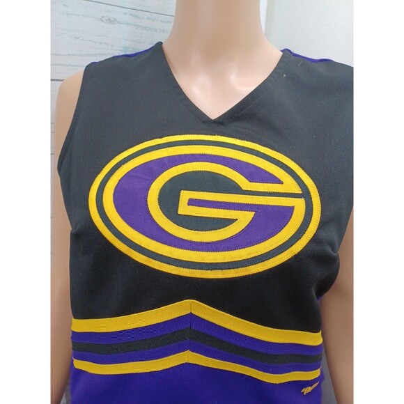 Vtg Varsity Cheerleading Cheerleader Uniform G Gators Purple Yellow Sz 36 - Picture 2 of 10